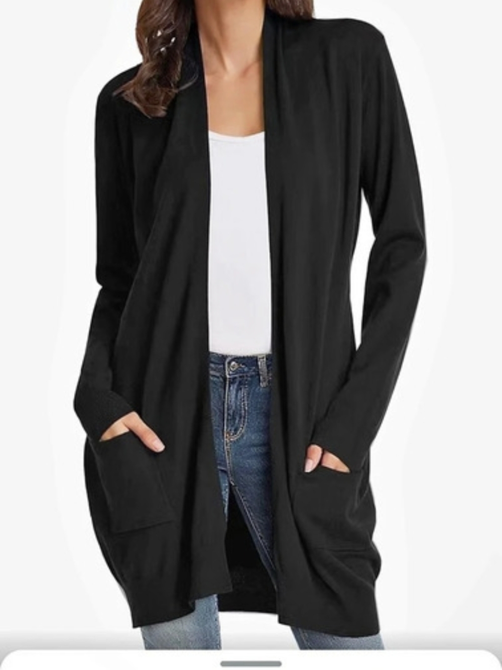 Grace Karin Women's Long Open Front Knitted Cardigan Sweater with Pockets